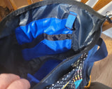 Bohemian Batik pockets navy blue tote bag