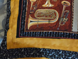 Brass Jazz instruments quilted pillow cover musical instruments music lovers