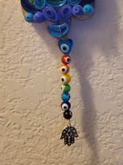 chakra evil eye beaded wall hanging