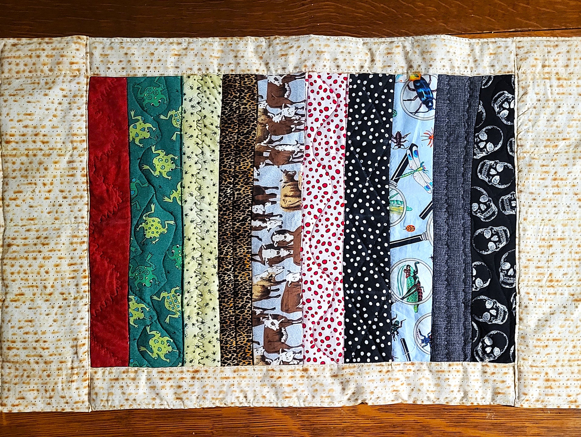 Passover 10 Plagues Matzah insulated table runner