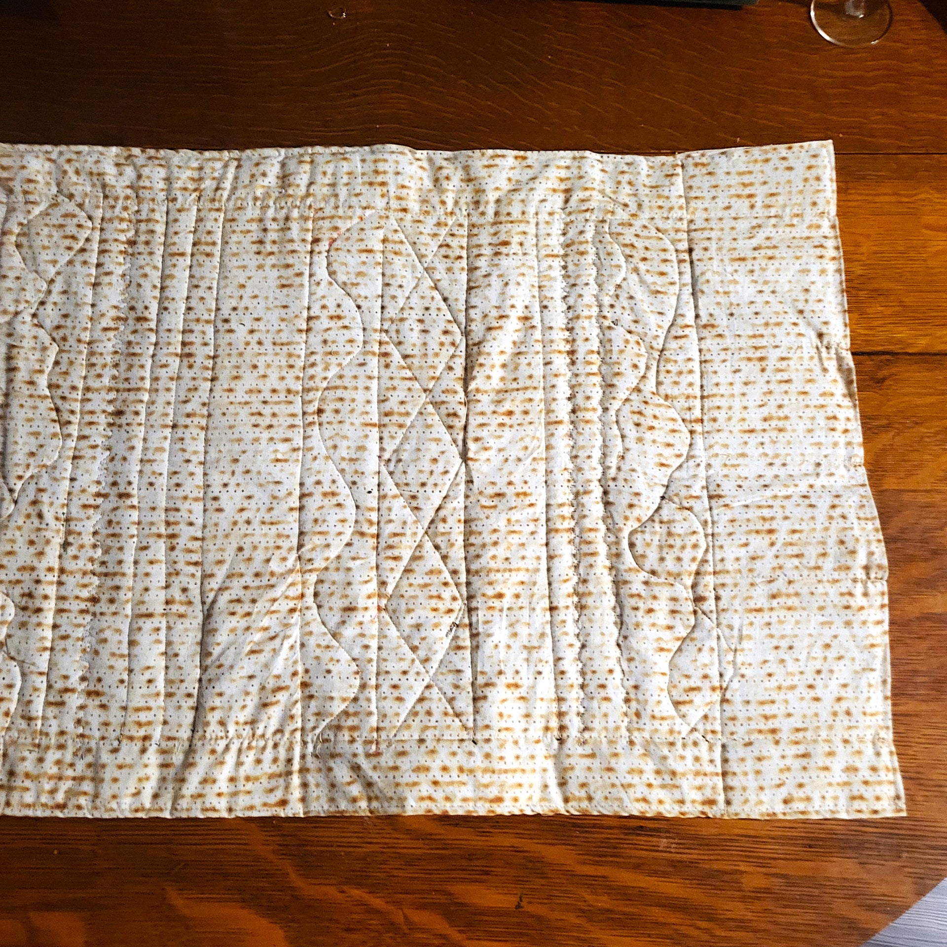Passover  Matzah hand-crafted table runner insulated