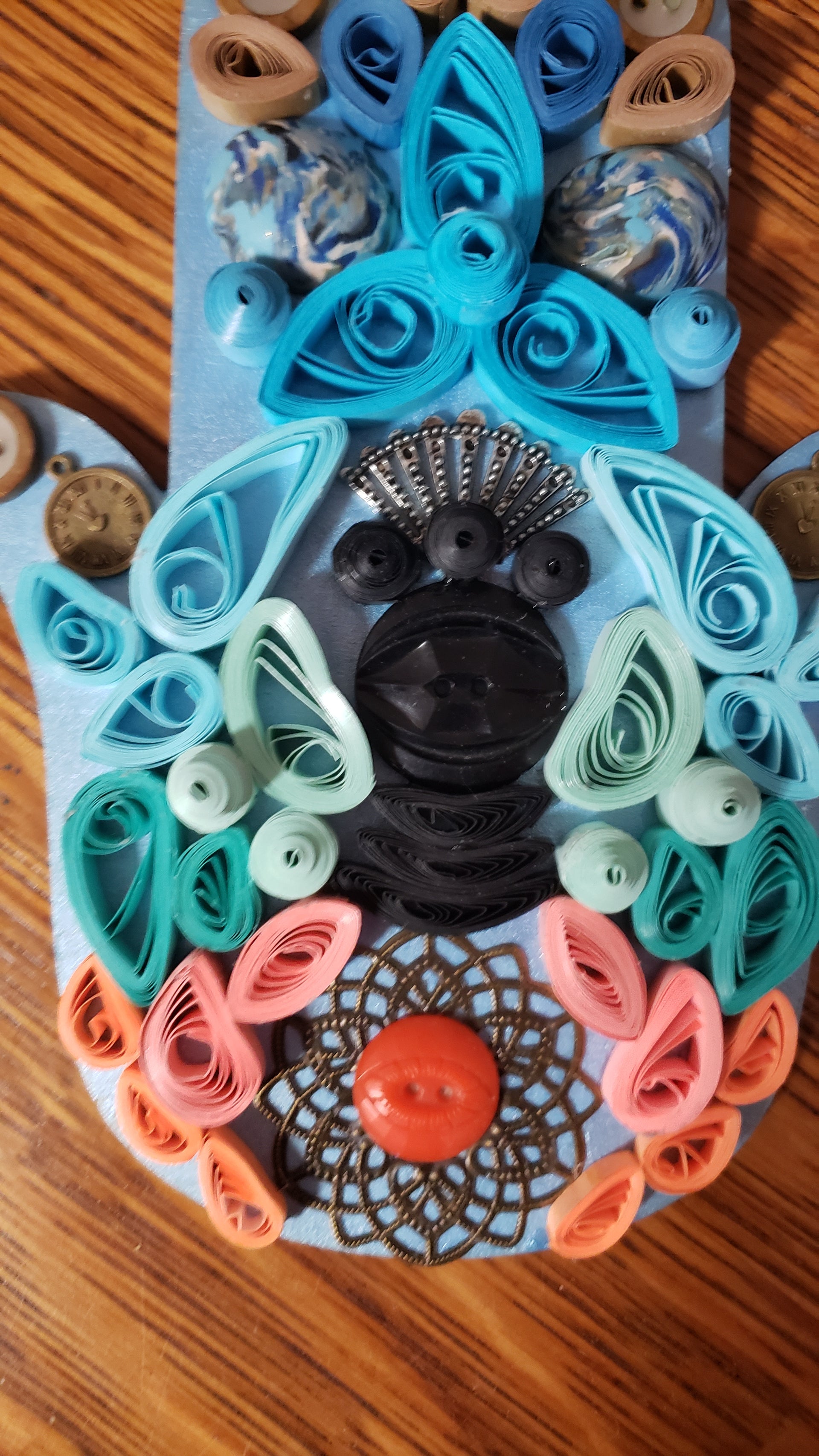 quilled mixed media hamsa art
