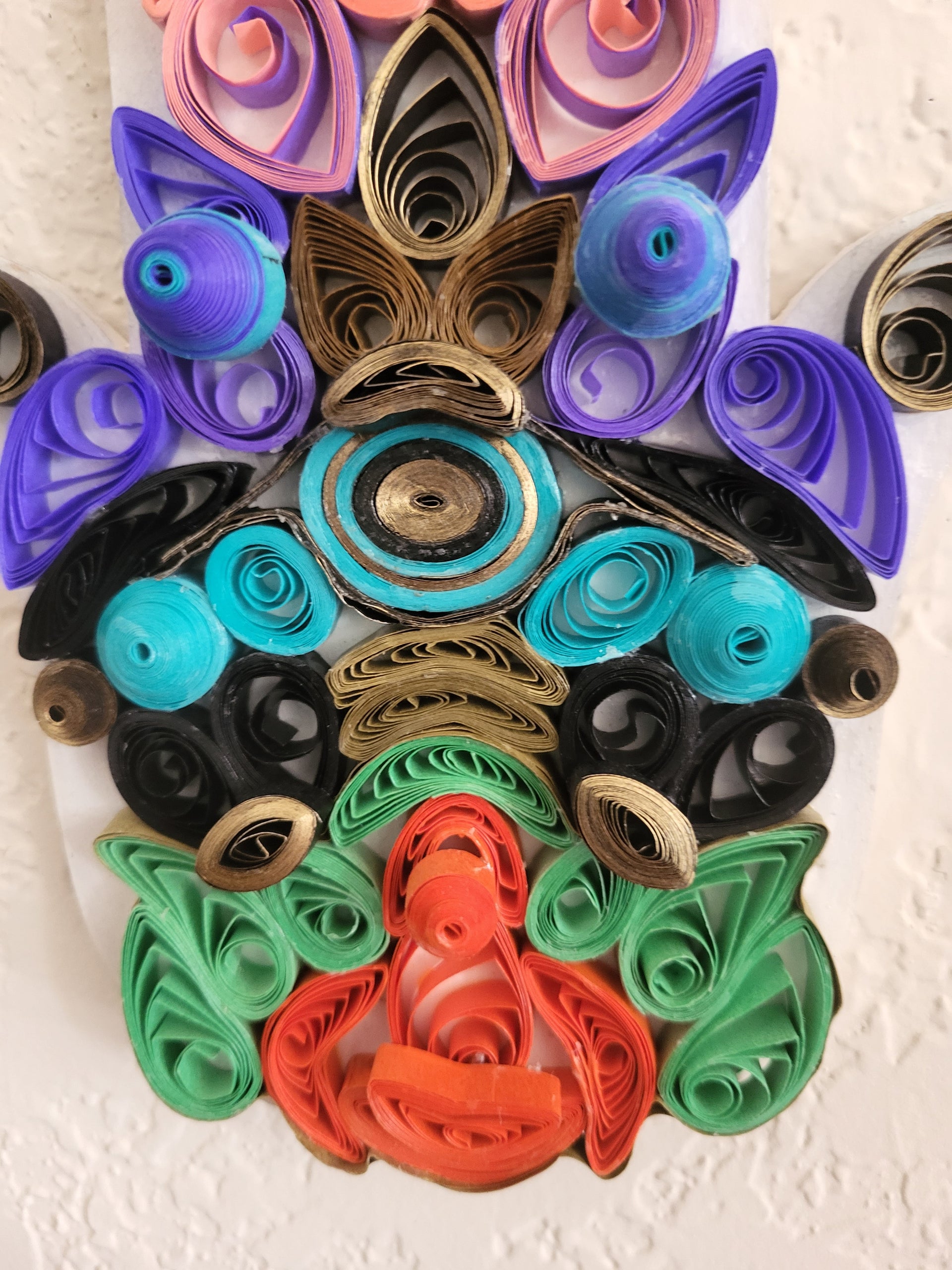multicolored quilled hamsa wall art evil eye