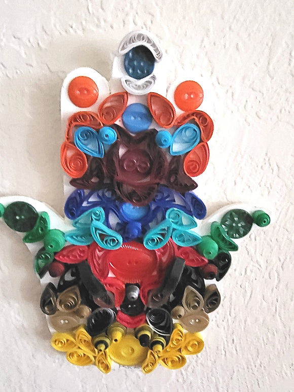 large quilled buttons hamsa
