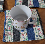 mahjong quilted reversible insulated small place mats set of 2 great colors chinese mah jong game