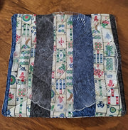 mahjong quilted reversible insulated small place mats set of 2 great colors chinese mah jong game