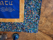 modern embroidered challah cover multi-mottled design