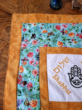 flowered and butterflies embroidered hamsa modern challah cover