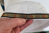 Bucharian kippah with tapestry trim Sephardic hat style yarmulke