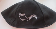 shofar kippah jewish high holidays yarmulke black / silver