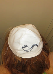 shofar kippah jewish high holidays yarmulke white / black