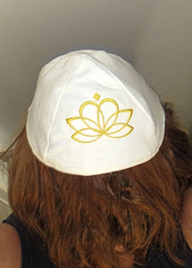 lotus flower cotton kippah
