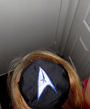 star trek kippah or yarmulke saucer style / blue command logo on b