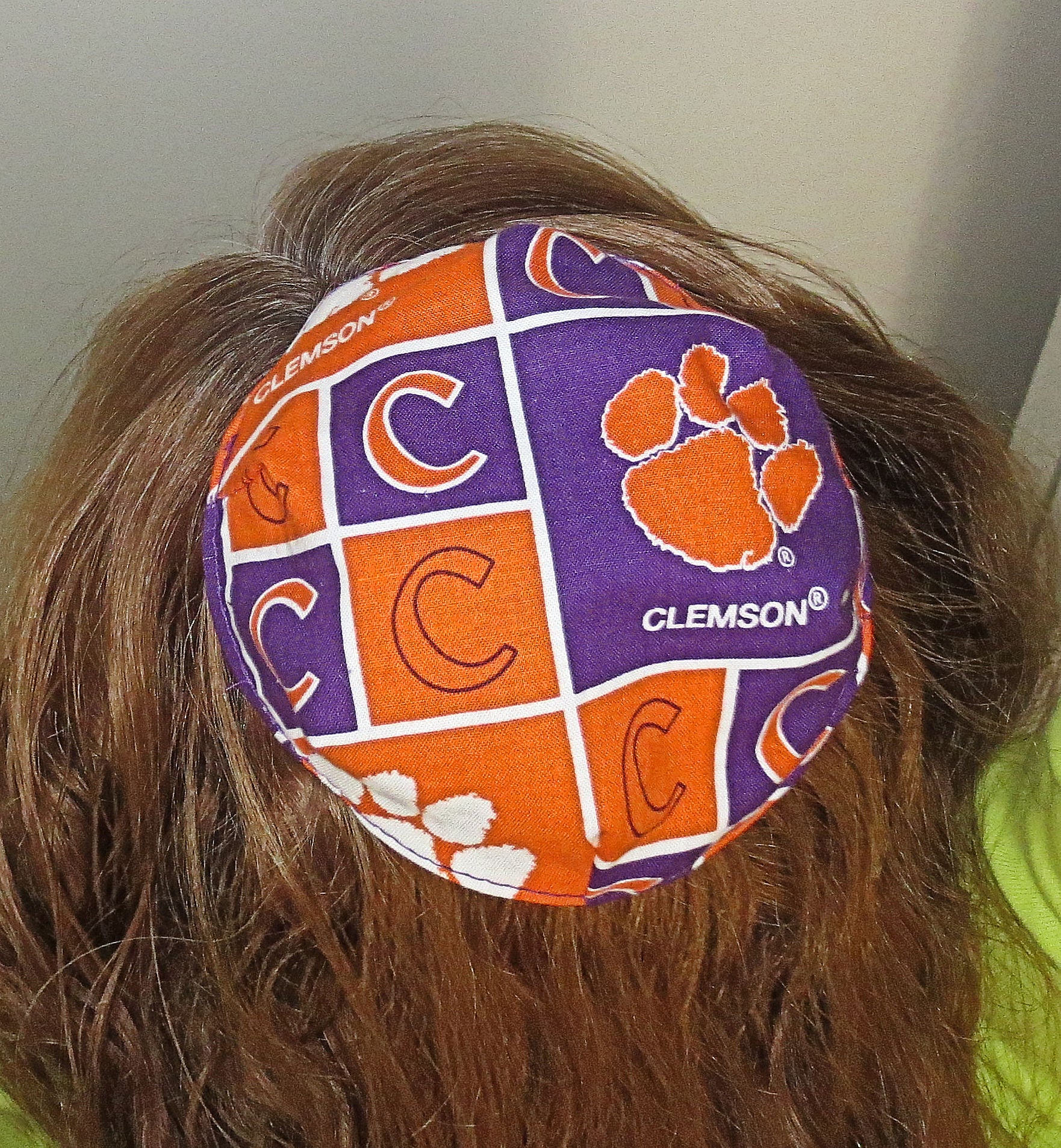 saucer reversible kippah or yarmulke college university teams clemson university