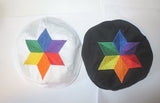 lgbtq pride kippah embroidered rainbow star of david yarmulke