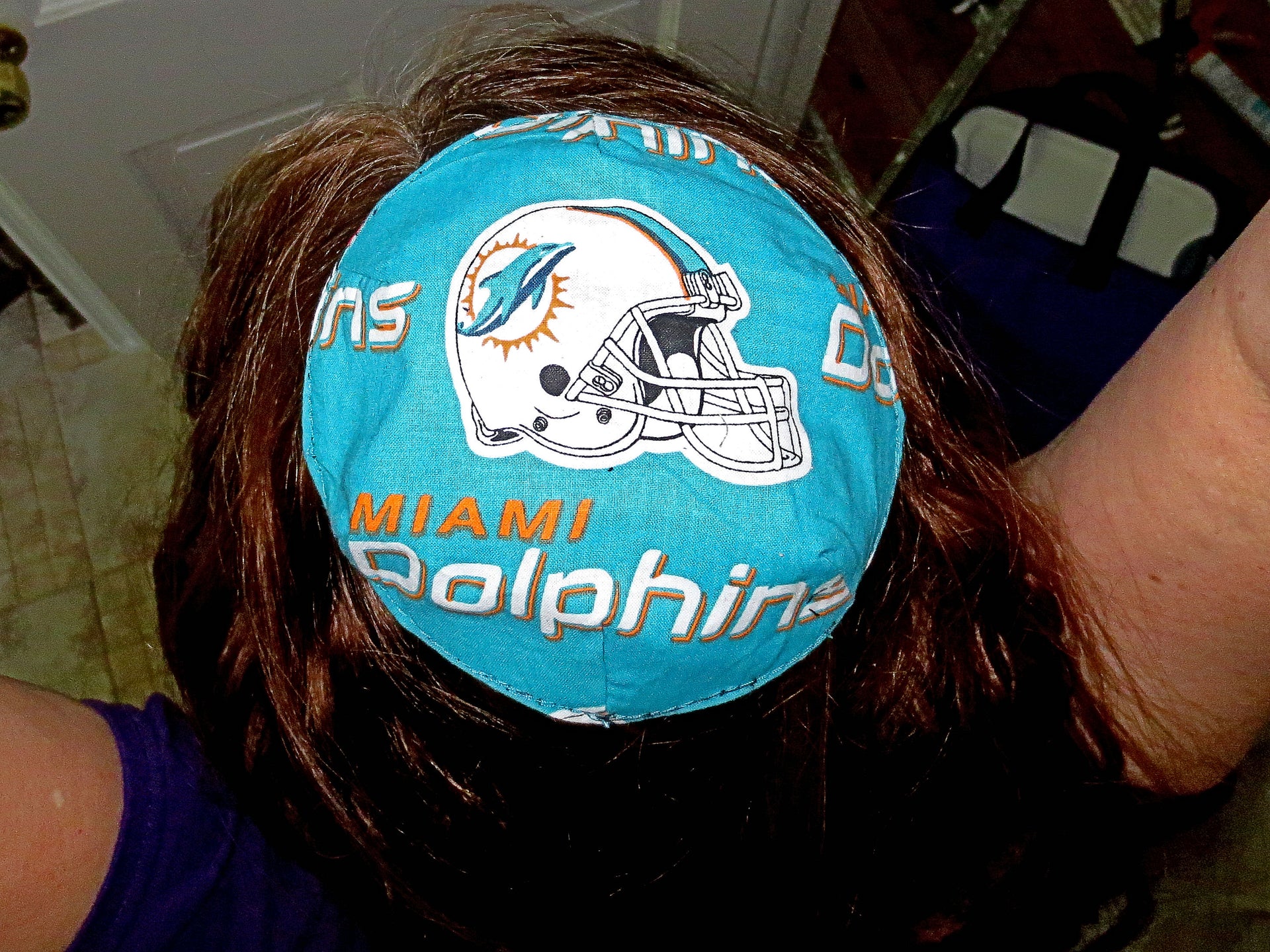 nfl saucer reversible kippah or yarmulke major sports teams nfl miami dolphins
