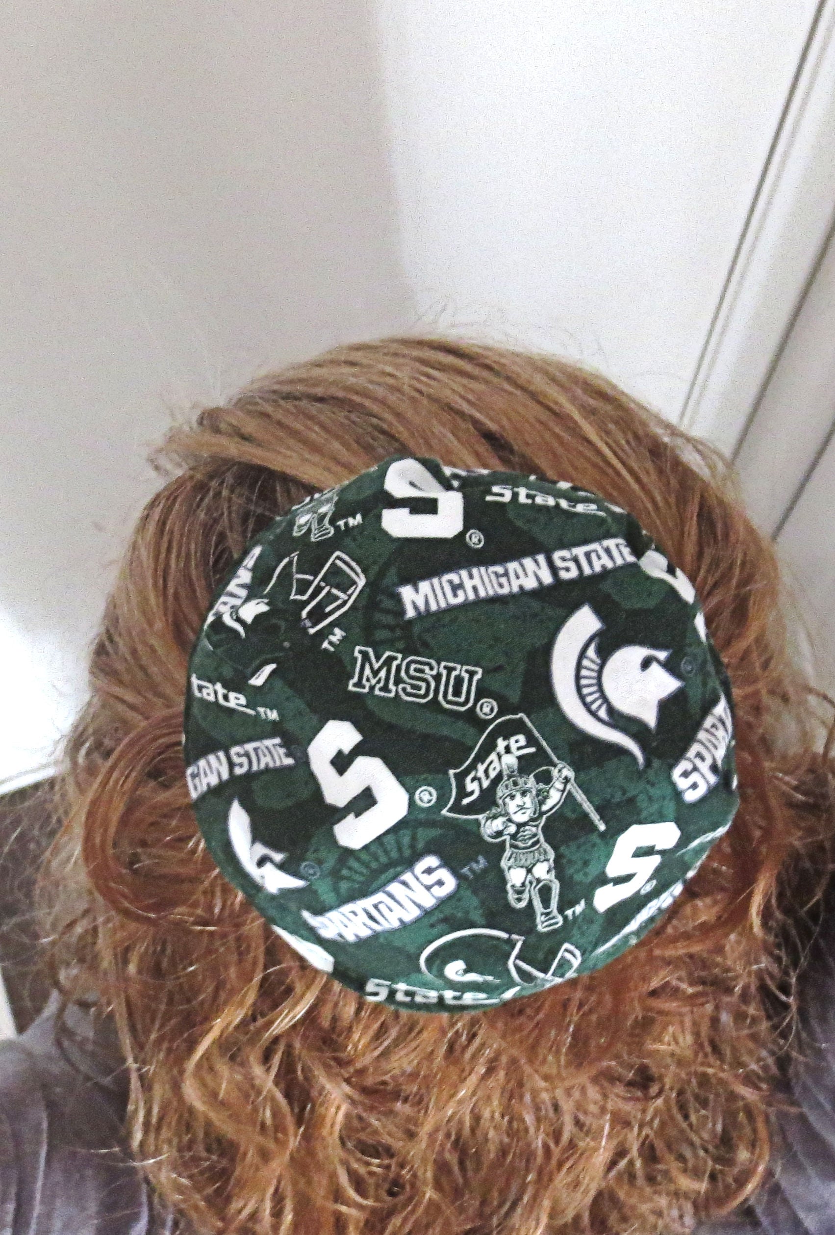 saucer reversible kippah or yarmulke college university teams michigan state