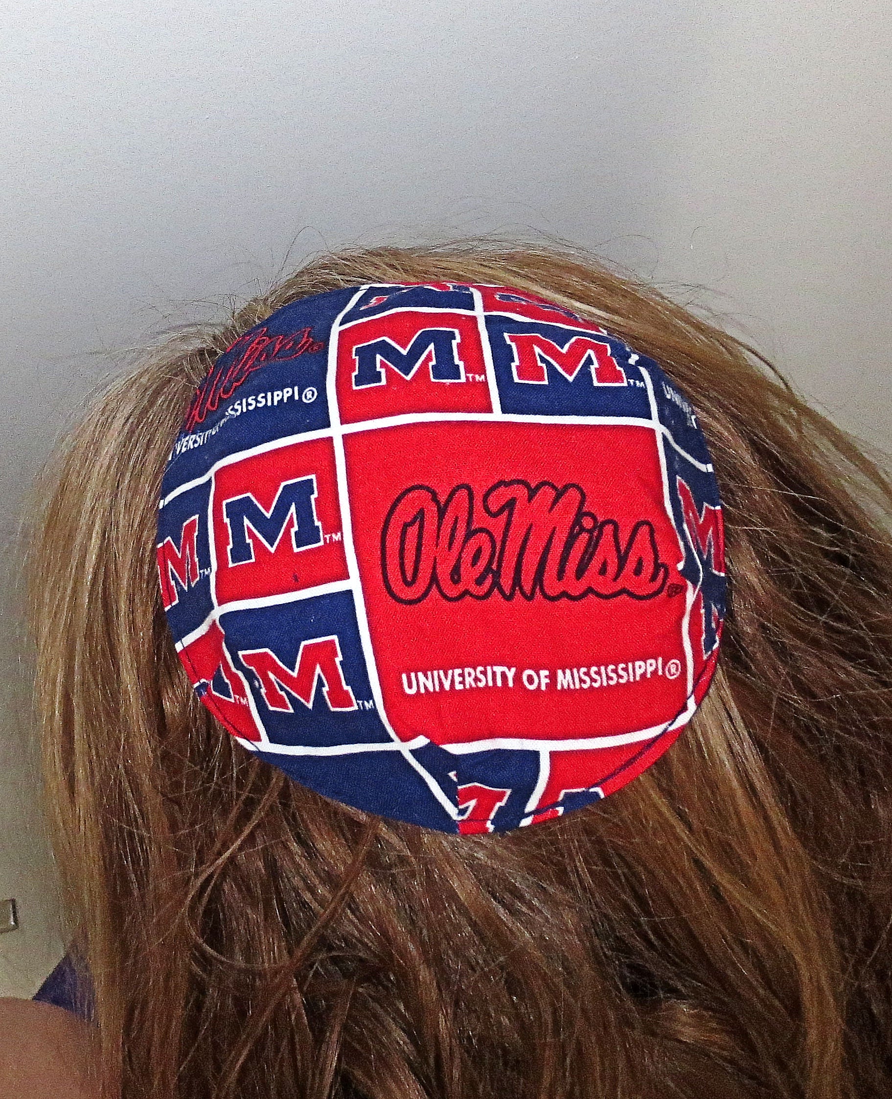 saucer reversible kippah or yarmulke college university teams university of mississippi