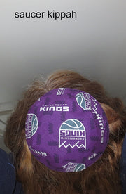 saucer reversible kippah or yarmulke major sports teams nba sacramento kings