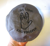 live long and prosper kippah spiritual yarmulke vulcan salute gray / black