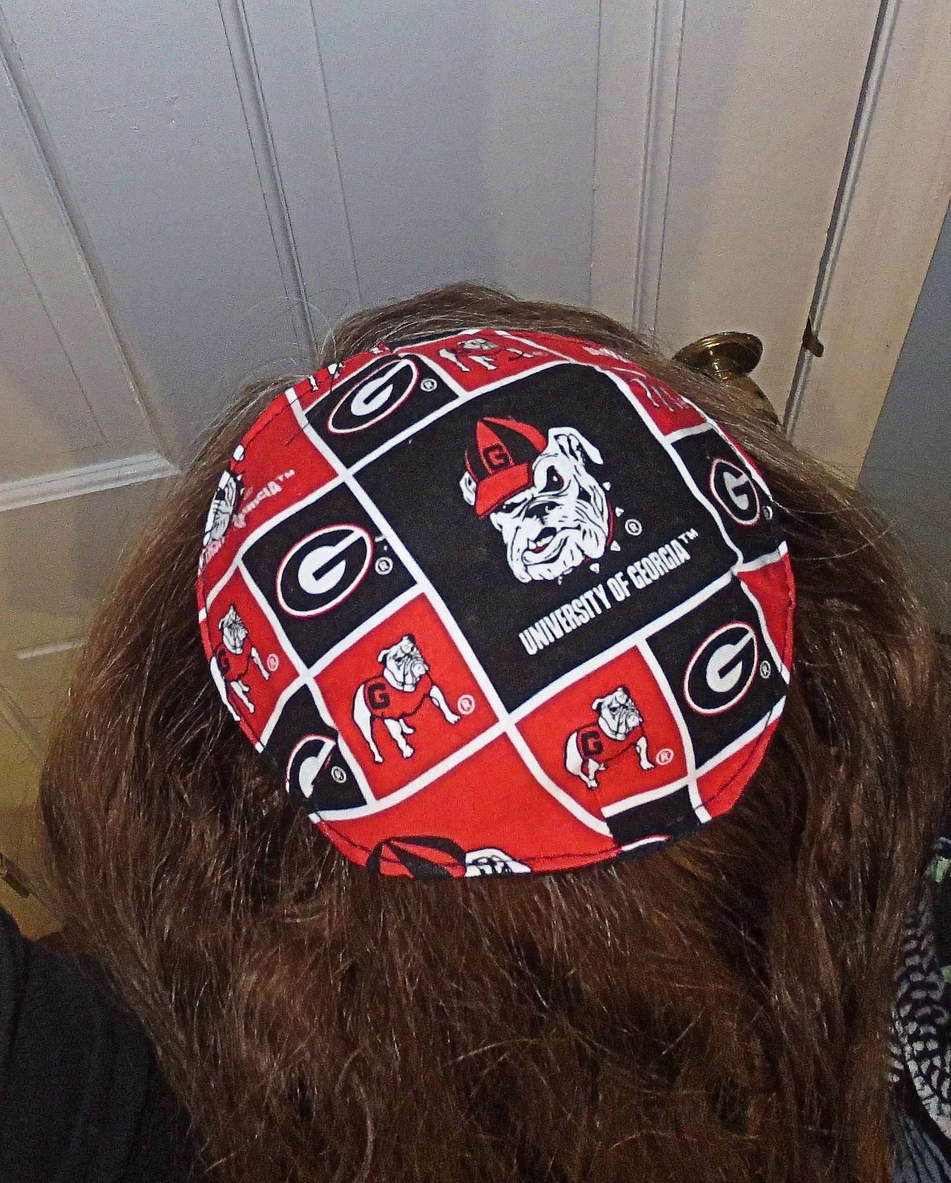 saucer reversible kippah or yarmulke college university teams university of georgia
