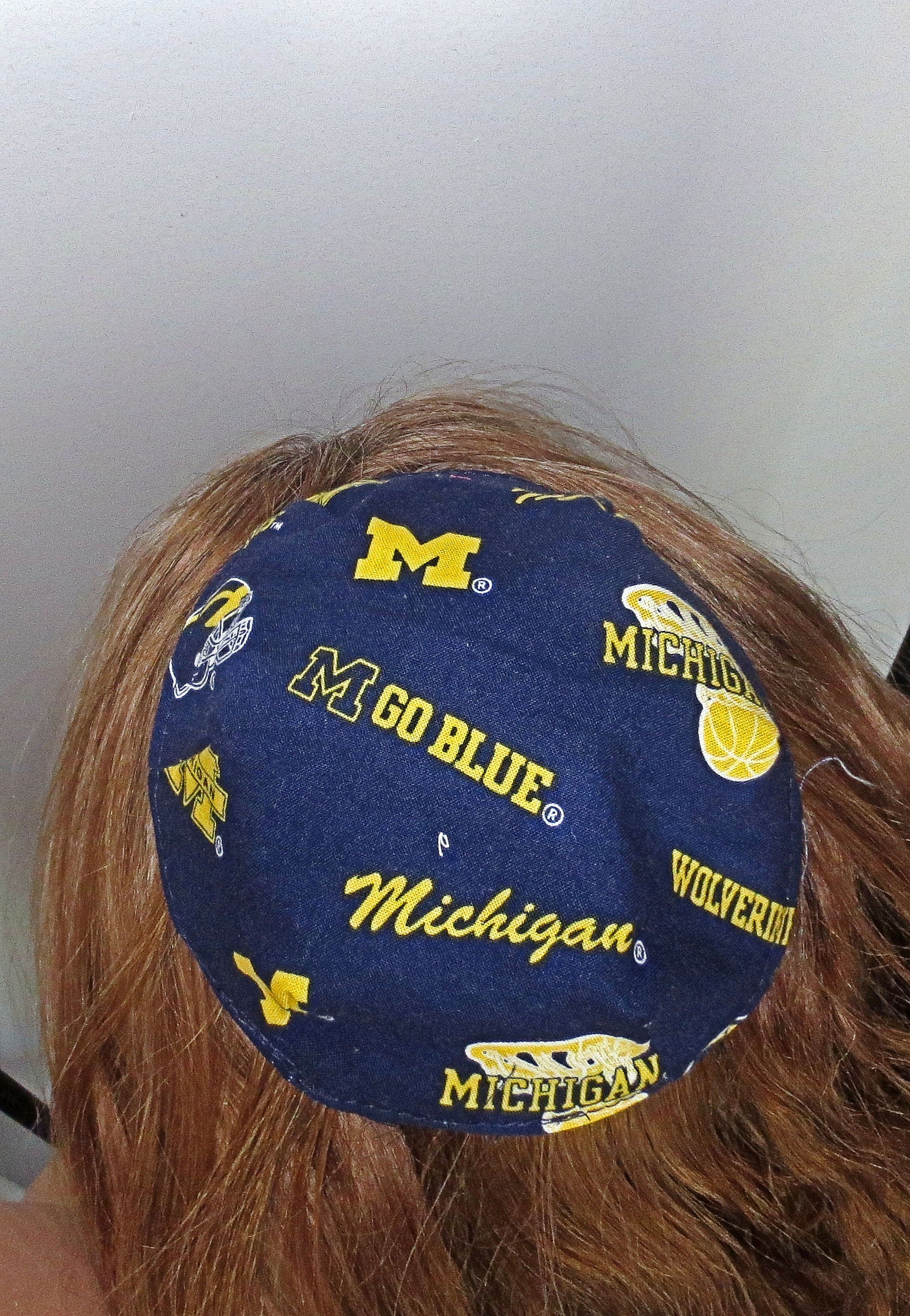 saucer reversible kippah or yarmulke college university teams university of michigan