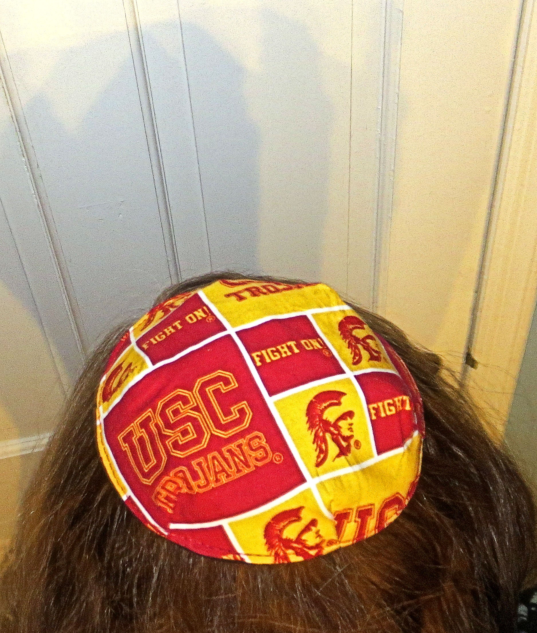 saucer reversible kippah or yarmulke college university teams usc trojans