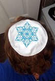 elegant embroidered star of david kippah or yarmulke