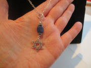 star of david with beautiful gemstone pendant all sterling silver