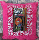 quilted jungle animals pillows pink with sun lion zebras