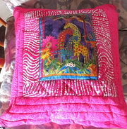 quilted jungle animals pillows