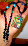 sea sediment jasper statement gemstone necklace chakra colors