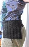 tapestry cross body purse --just the essentials tapestry purse -- mini wallet inside + phone slot --sling cross body waist wear pepper n' salt chenille weave