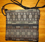 tapestry cross body purse --just the essentials tapestry purse -- mini wallet inside + phone slot --sling cross body waist wear black brown geometric weave
