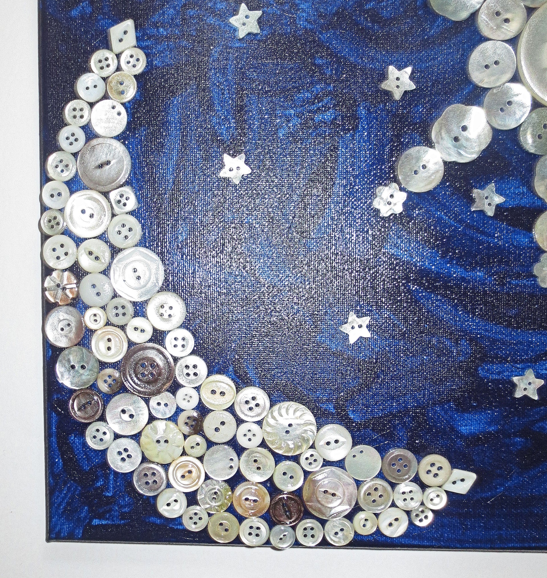 rosh hodesh mother of pearl button art work jewish new moon