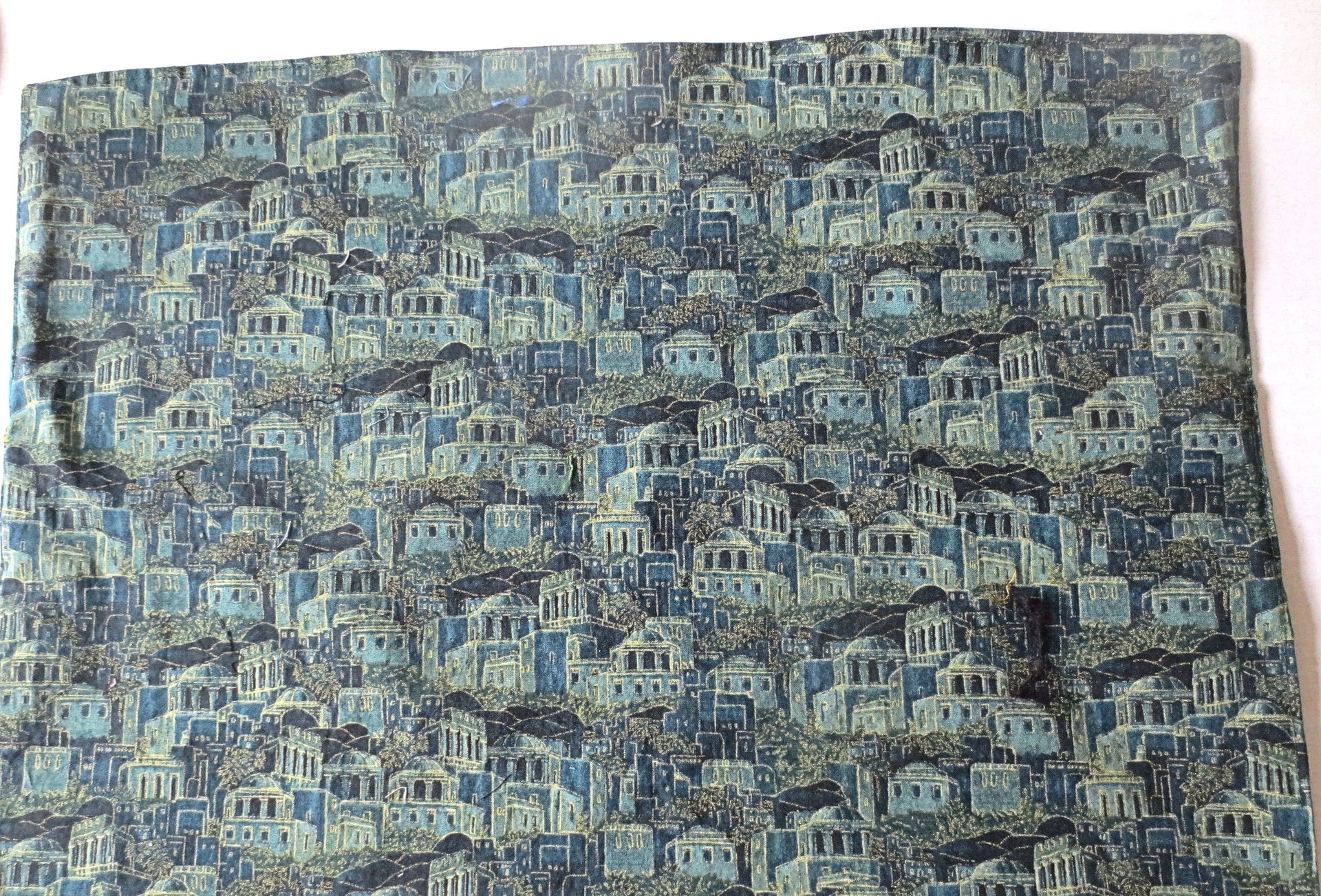 green gold jerusalem scene challah cover shabbat centerpiece mat hebrew