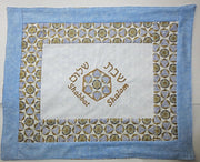 modern challah cover golden stars of david shabbat shalom hebrew reversible for yom tov