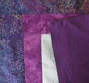 modern challah cover embroidered golden tree of life hebrew shabbat shalom purple leaves