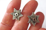 cufflinks sterling silver plated charms and components magen david with l'chi