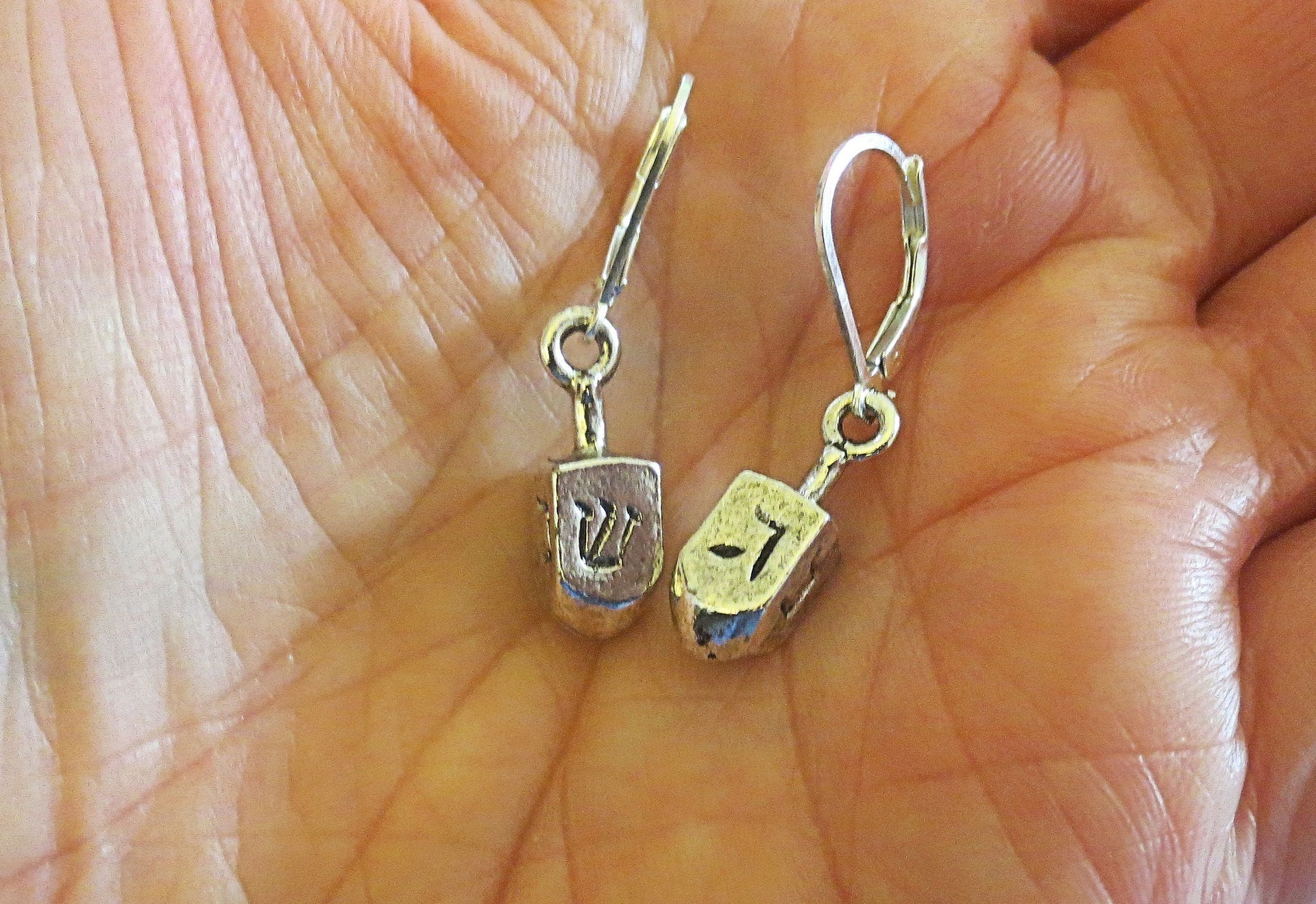 Dreidel earrings