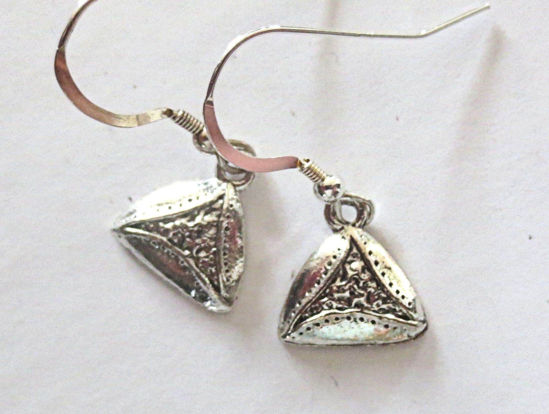 purim earrings groggers and hamentaschen hamentashen / sterling silver wires