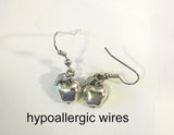 jewish high holiday silver earrings apples / hypoallergic wires