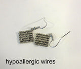 passover theme silver earrings matzo / hypo allergic wires