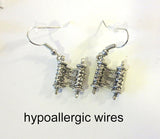 jewish high holiday silver earrings torah scrolls / hypoallergic wires