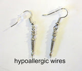 everyday judaica and shabbat silver earrings yad torah pointer / hypoallergic wires