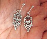everyday judaica and shabbat silver earrings kabbalah tree of life / sterling silver posts