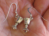 everyday judaica and shabbat silver earrings kiddush cup / sterling regular ear wires