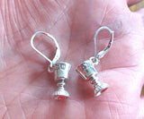 passover theme silver earrings kiddush cups / sterling silver lever backs