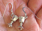 passover theme silver earrings kiddush cups / sterling silver wires