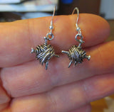 knitting theme silver earrings -- plain or with gemstones -- yarn with needles none / sterling silver wires / knitting charm